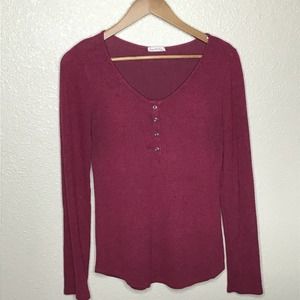 Heart & Hips Tops | Juniors Maroon Long Sleeve Shirt Size M